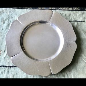 Porter Blanchard vintage pewter chargers, each